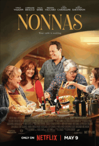 Episode art showing the movie poster for Nonnas the 181st episode of the Dodge Movie Podcast